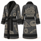 Personalized Bulldozer Operator Bathrobe - Blueprint Workshop slate front and back view