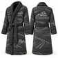 Personalized Bulldozer Operator Bathrobe - Contour Lines slate front and back view