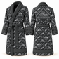 Personalized Bulldozer Operator Bathrobe - Diamond Emblems slate front and back view