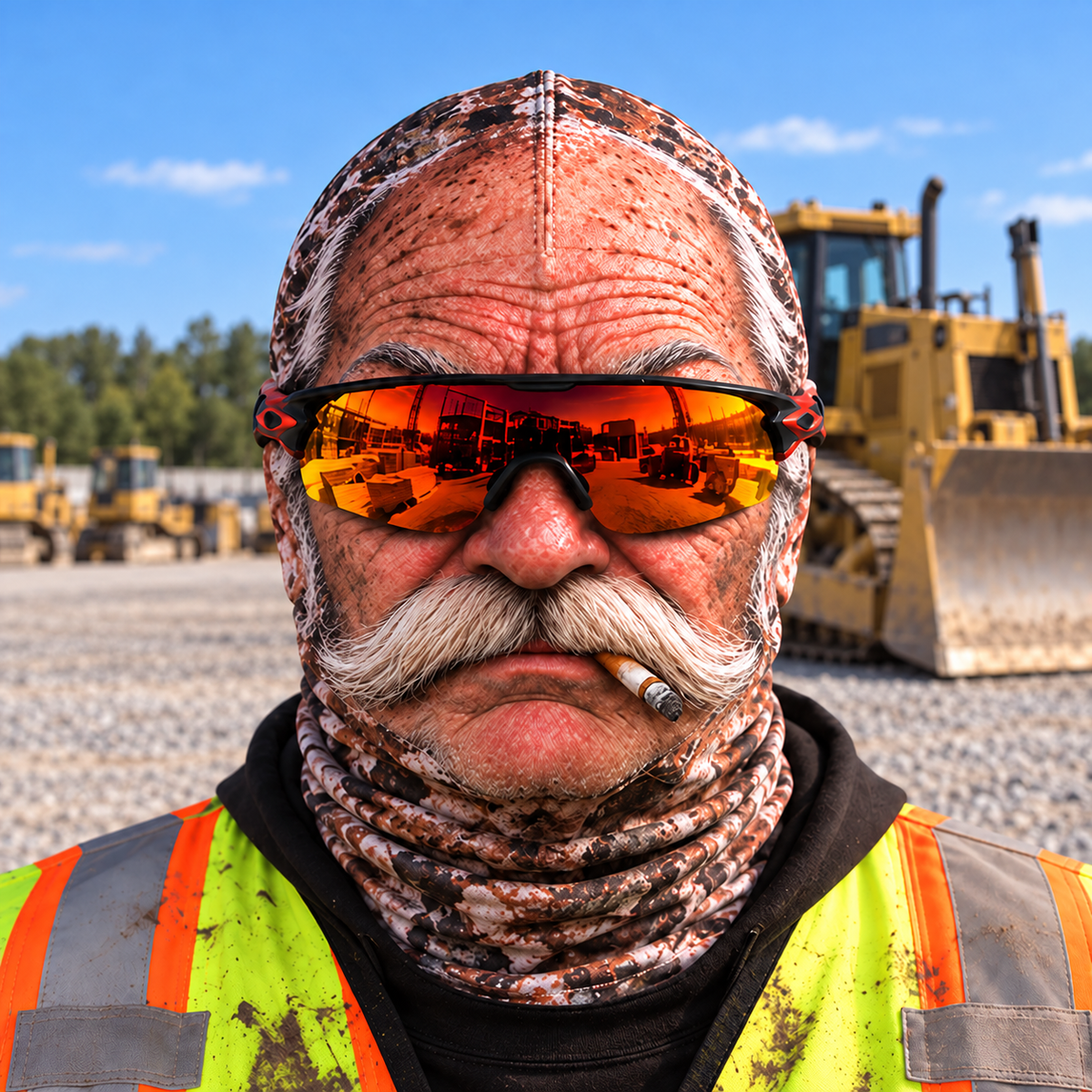 Bulldozer Operator funny face balaclava - Style 1