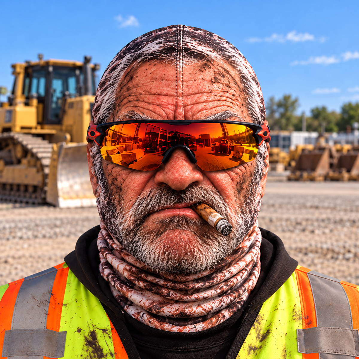 Bulldozer Operator funny face balaclava - Style 10