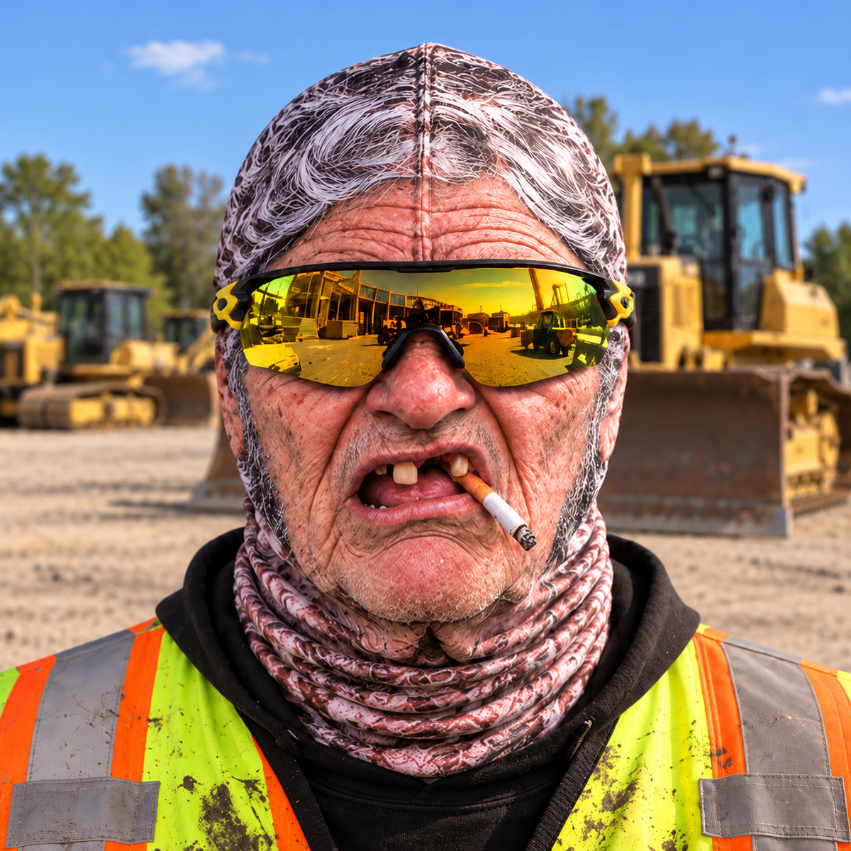 Bulldozer Operator funny face balaclava - Style 3