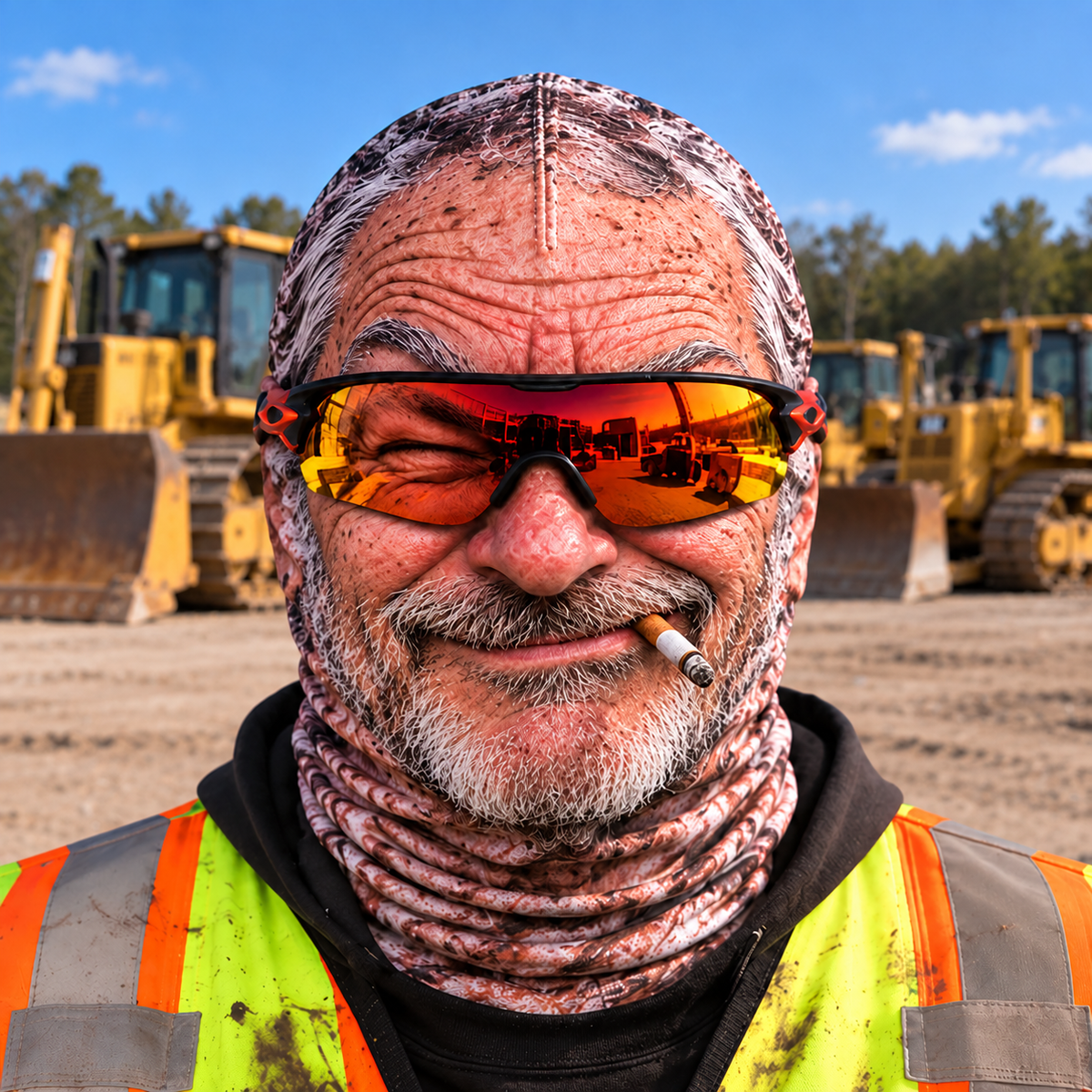 Bulldozer Operator funny face balaclava - Style 4