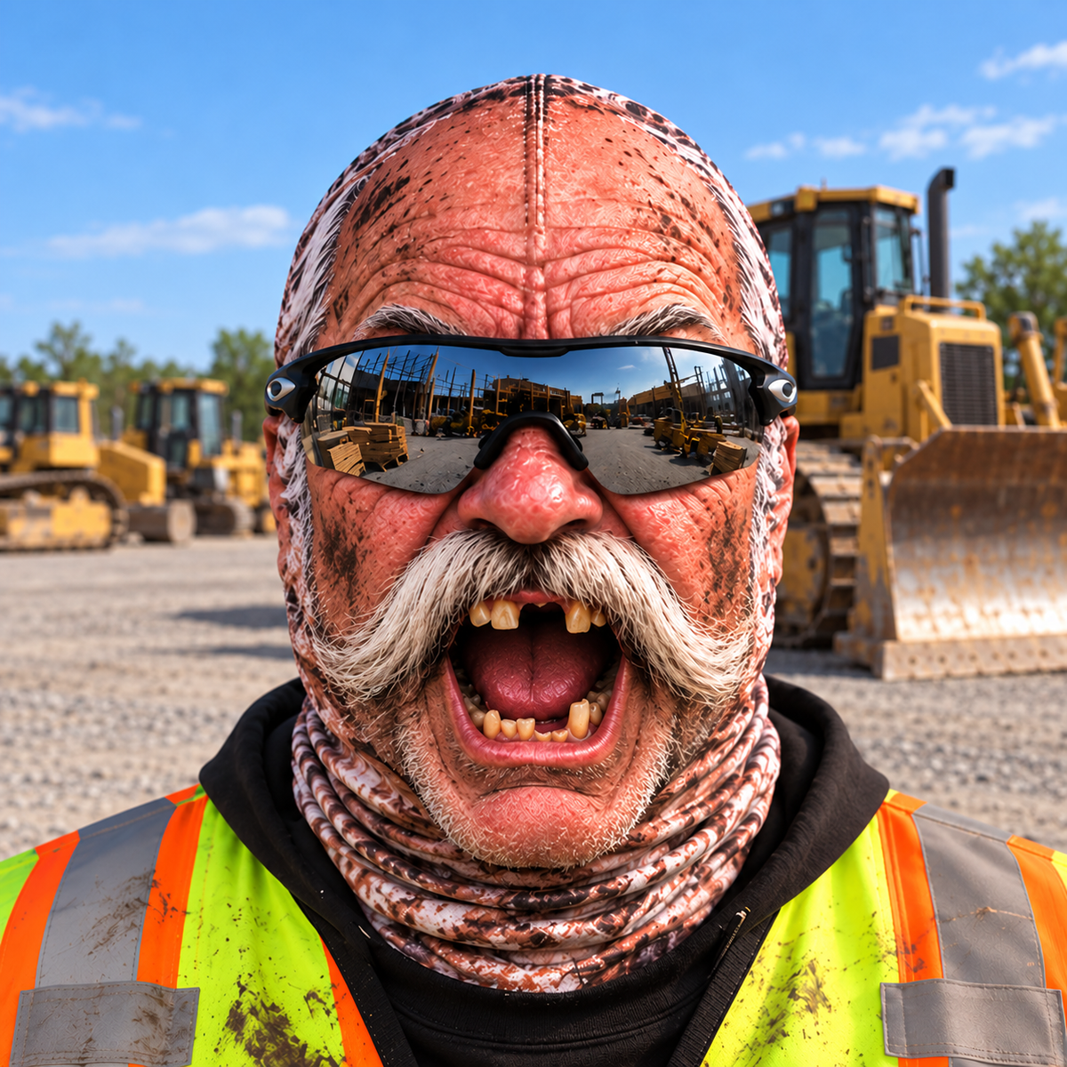 Bulldozer Operator funny face balaclava - Style 6