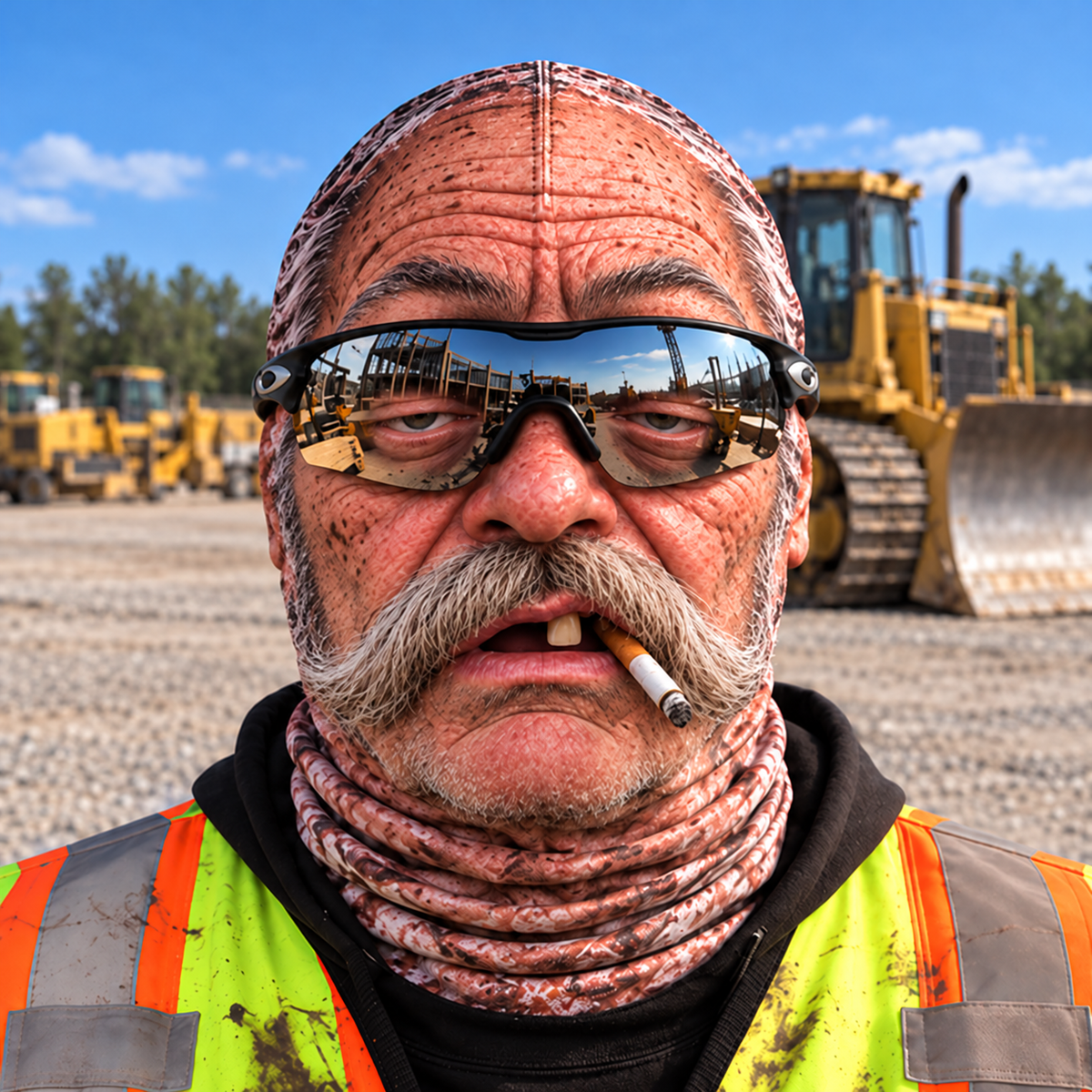Bulldozer Operator funny face balaclava - Style 8