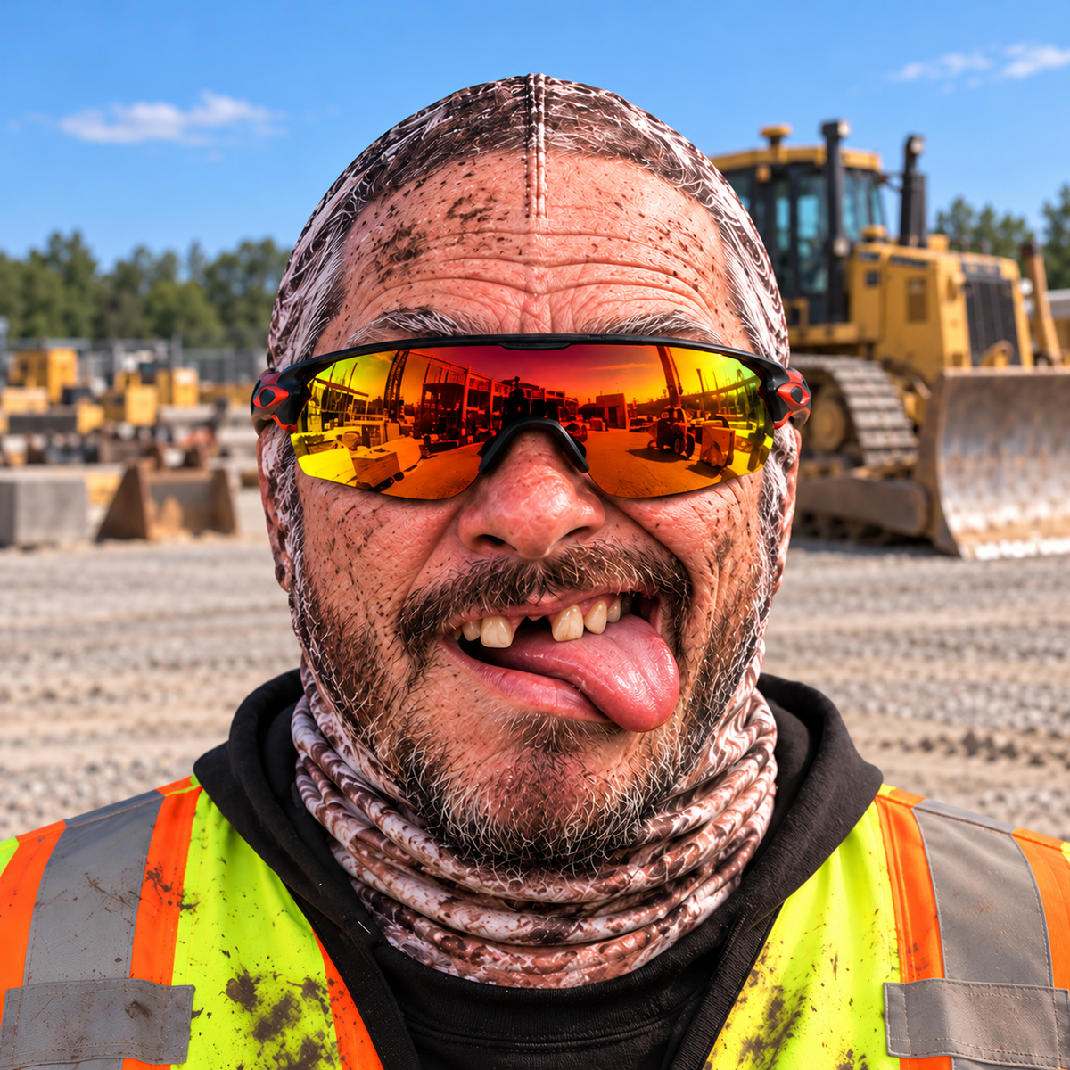 Bulldozer Operator funny face balaclava - Style 9