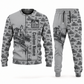 bulldozer operator occupation-themed sweater and jogger combo lightgray color with name and company artwork