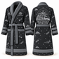 Personalized Bulldozer Operator Bathrobe - Night Shift slate front and back view