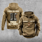Bull Rider Proud Walk Vintage Hoodie in Kaki, front and back views with sample text CUSTOM NAME and SINCE 2000, western riding boot artwork, and I WALK THE WALK / PROUD / BULL RIDER lettering.