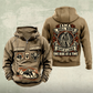 Bull Rider Heritage Crest Vintage Hoodie in Kaki, front and back views with ornate cowboy-and-rope crest, chest and lower-panel bull motifs, plain sleeves, and sample text CUSTOM NAME and SINCE 2000.
