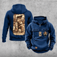 Bull Rider Workday Portrait Vintage Hoodie in Dark Blue, front and back views with sample text CUSTOM NAME and SINCE 2000.