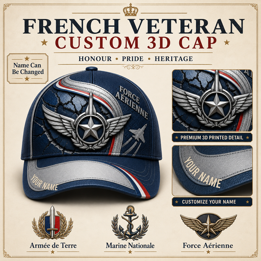 Personalized Name France Soldier/Veterans All Over Printed Baseball Cap - QK1779667229
