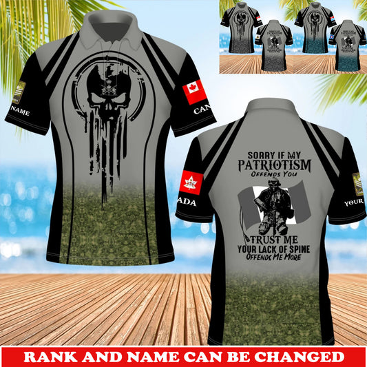 Personalized Canada Soldier/Veteran Camo with Rank and Name T-Shirt All Over Printed - 17741376