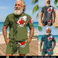 Personalized Canada Soldier/ Veteran Camo With Name And Rank Combo T-Shirt + Short 3D Printed - 16995744