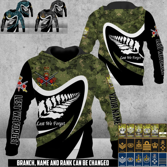 Personalized Canada Soldier/Veteran Camo with Name & Rank Hoodie All Over Printed - 17673984