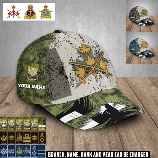 Personalized Name & Rank Canada Soldier/Veterans Baseball Cap - 1759968003