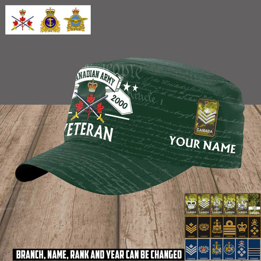 Personalized Canada Soldier/ Veteran With Name, Year And Rank Military Cap - 17494272