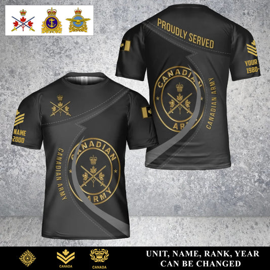 Personalized Canada Soldier/Veteran Camo with Name, Year and Rank T-Shirt All Over Printed - 17453664