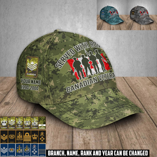 Personalized Rank, Year And Name Canada Soldier/Veterans Baseball Cap - 17676576