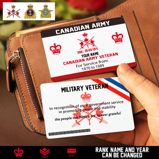 Personalized Canada Soldier/ Veteran With Rank, Name And Year Aluminum Wallet Card - 17471808