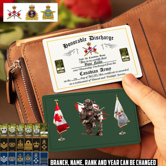 Personalized Canada Soldier/ Veteran With Rank, Name And Year Aluminum Wallet Card - 17503776