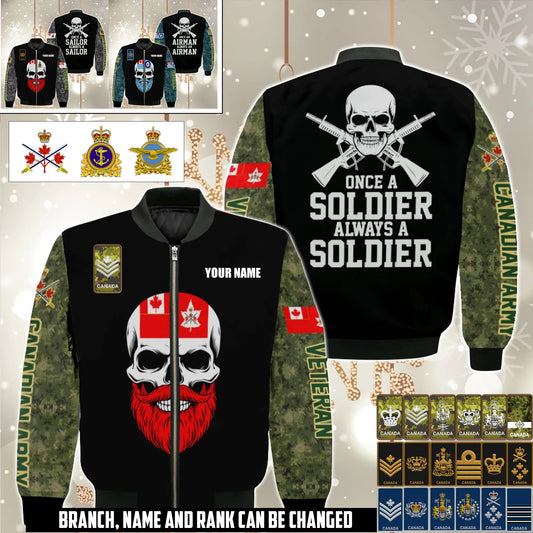 Canadian Veteran Camo Bomber Jacket – Personalized with Name & Rank - 17580672