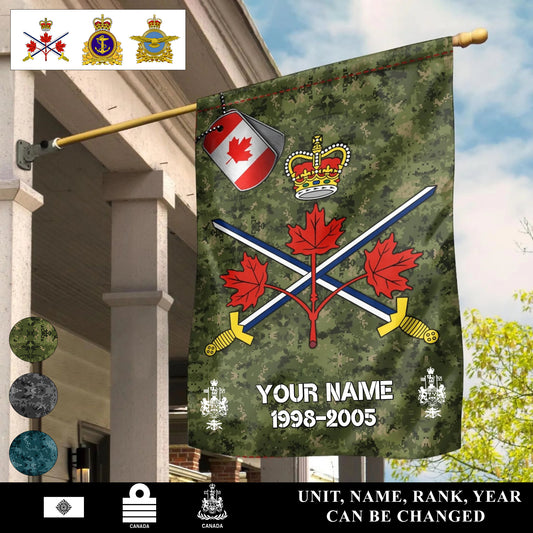 Personalized Canada Solider/ Veteran Camo With Name, Year & Rank House Flag 3D Printed - 1759795205