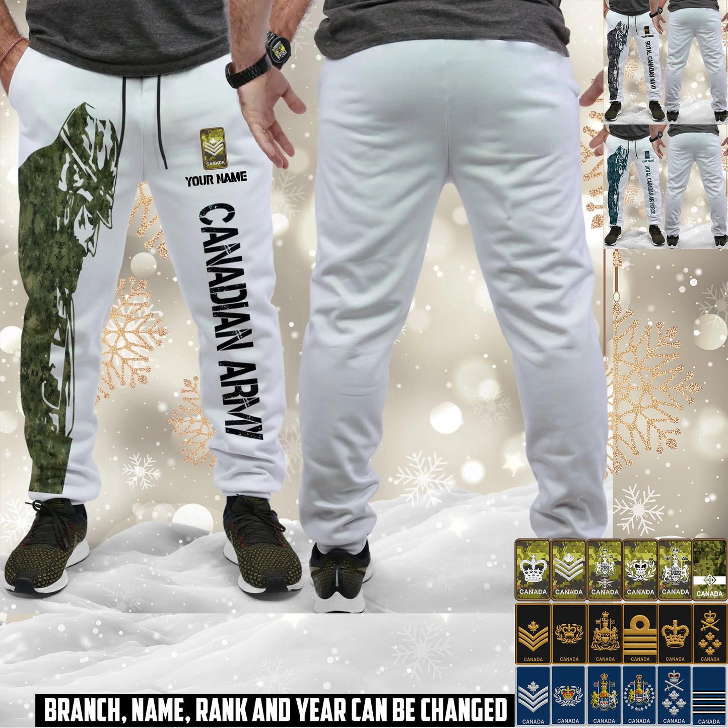 Personalized Canada Soldier/ Veteran With Name And Rank Unisex Jogger - 17594496