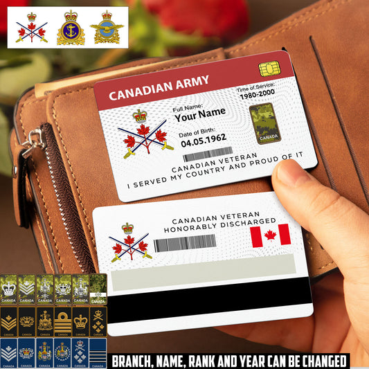 Personalized Canada Soldier/ Veteran With Rank, Name And Year Aluminum Wallet Card - 17502912