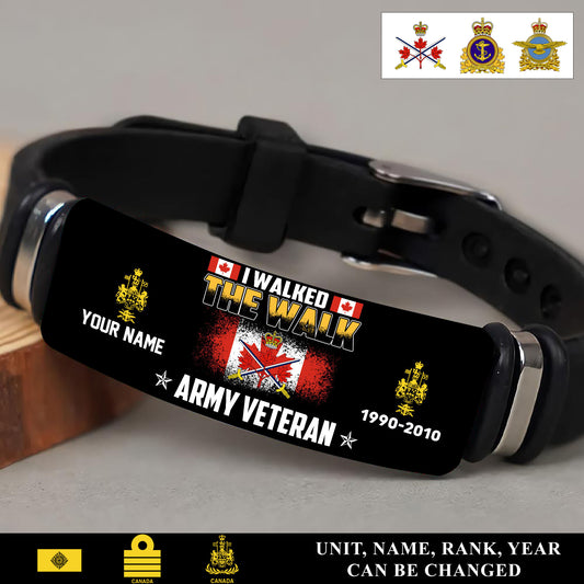 Personalized Canada Soldier/ Veteran With Rank, Name And Year Bracelet - 17521056