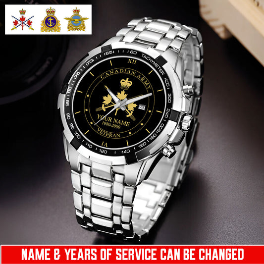 Personalized Name And Year Canada Soldier/Veterans Men Quartz Wristwatch - 17682624