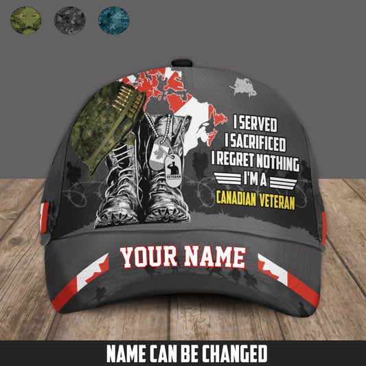 Personalized Name Canada Soldier/Veterans Baseball Cap - 1759795203