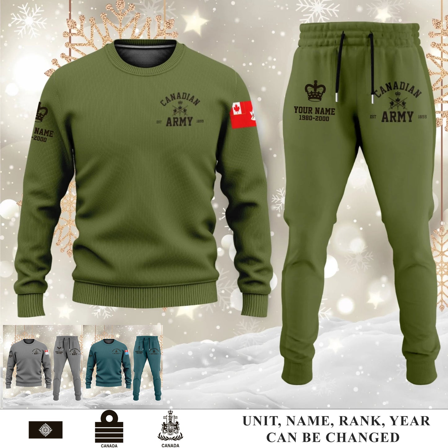 Canadian Combo Sweater + Jogger – Personalized with Name, Rank & Year - 17584128