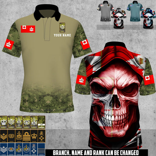Personalized Canada Soldier/Veteran Camo with Name and Rank Polo All Over Printed - 17660160