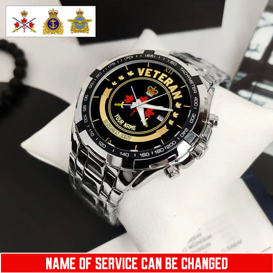 Personalized Name Canada Soldier/Veterans Men Quartz Wristwatch - 17683488
