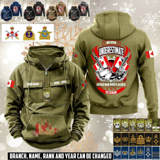 Personalized Canada Soldier/Veteran Vintage Hoodie All Over Printed - 1760400003