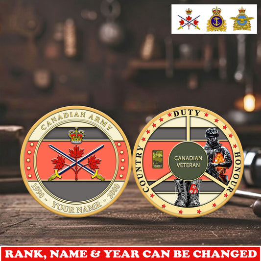 Personalized Canada Veteran/ Soldier With Rank,  Name And Year Challenge Coin - 17755200