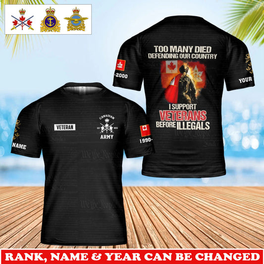 Personalized Canada Soldier/Veteran Camo with Rank, Name & Year T-Shirt All Over Printed - 17737056