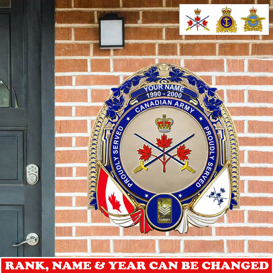 Personalized Rank, Name And Year Canada Soldier/Veterans Wooden Sign - 17736192