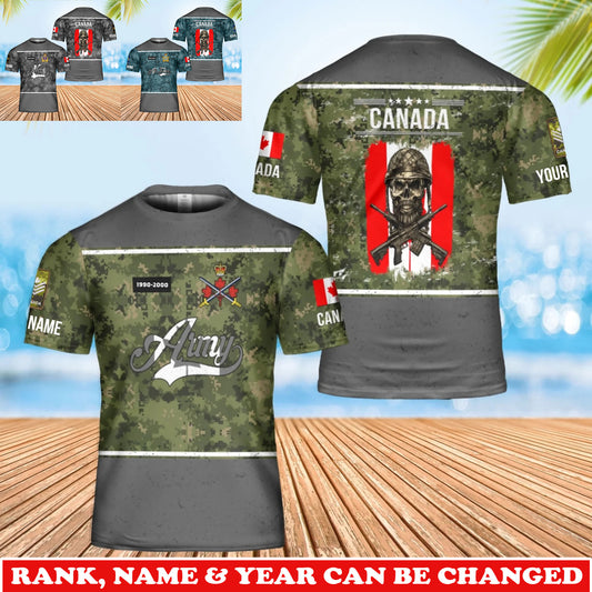 Personalized Canada Soldier/Veteran Camo with Rank, Name & Year T-Shirt All Over Printed - 17738784