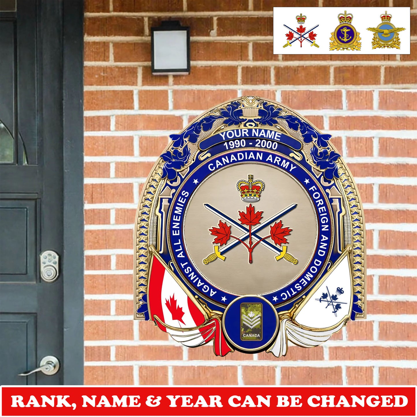 Personalized Rank, Name And Year Canada Soldier/Veterans Wooden Sign - 17730144