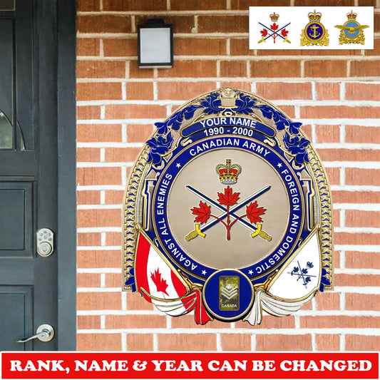 Personalized Rank, Name And Year Canada Soldier/Veterans Wooden Sign - 17730144