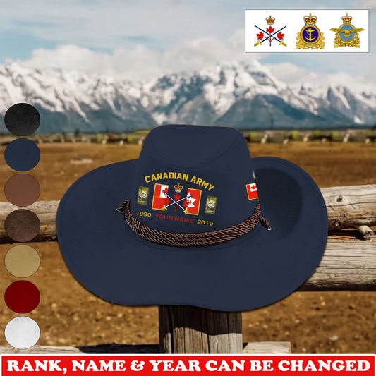 Personalized Canada Soldier/ Veteran With Rank, Name and Year Cowboy Hat - 1775433603