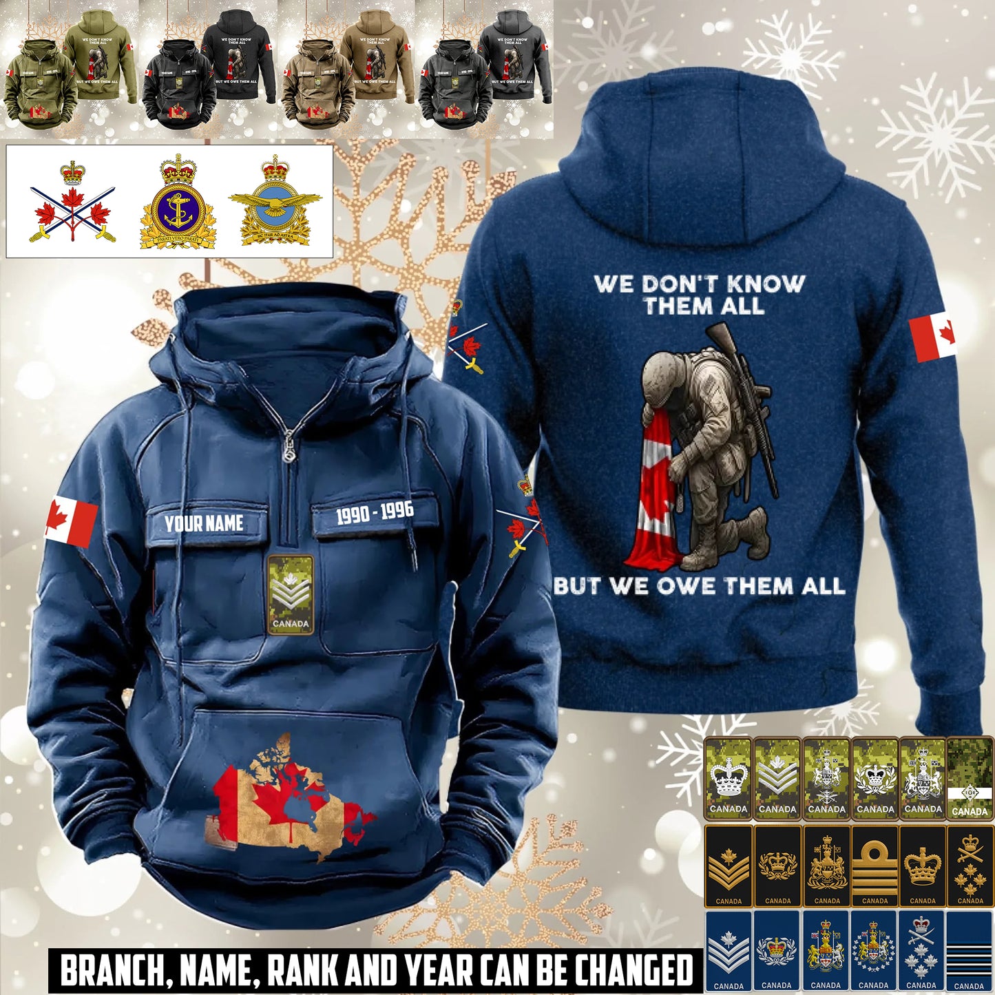 Personalized Canada Soldier/Veteran Vintage Hoodie All Over Printed - 1760313601