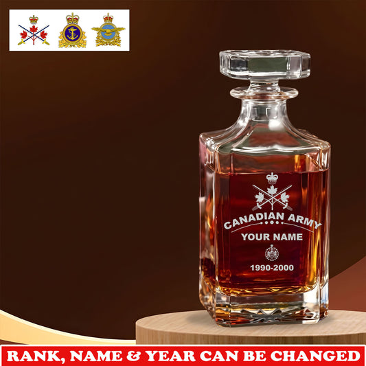 Personalized Canada Soldier/ Veteran Premium Decanter With Rank, Name And Year - 17750016