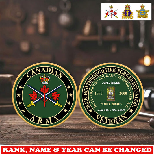 Personalized Canada Veteran/ Soldier With Rank,  Name And Year Challenge Coin - 17744832