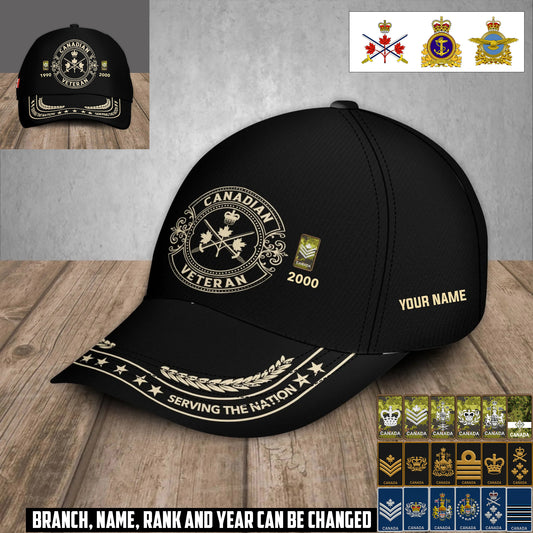 Personalized Name Year & Rank Canada Soldier/Veterans Baseball Cap - 1759968001