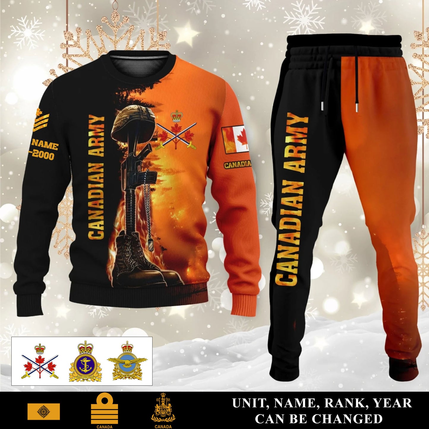 Canadian Sweater + Jogger Combo – Personalized with Name, Rank & Year - 17284320