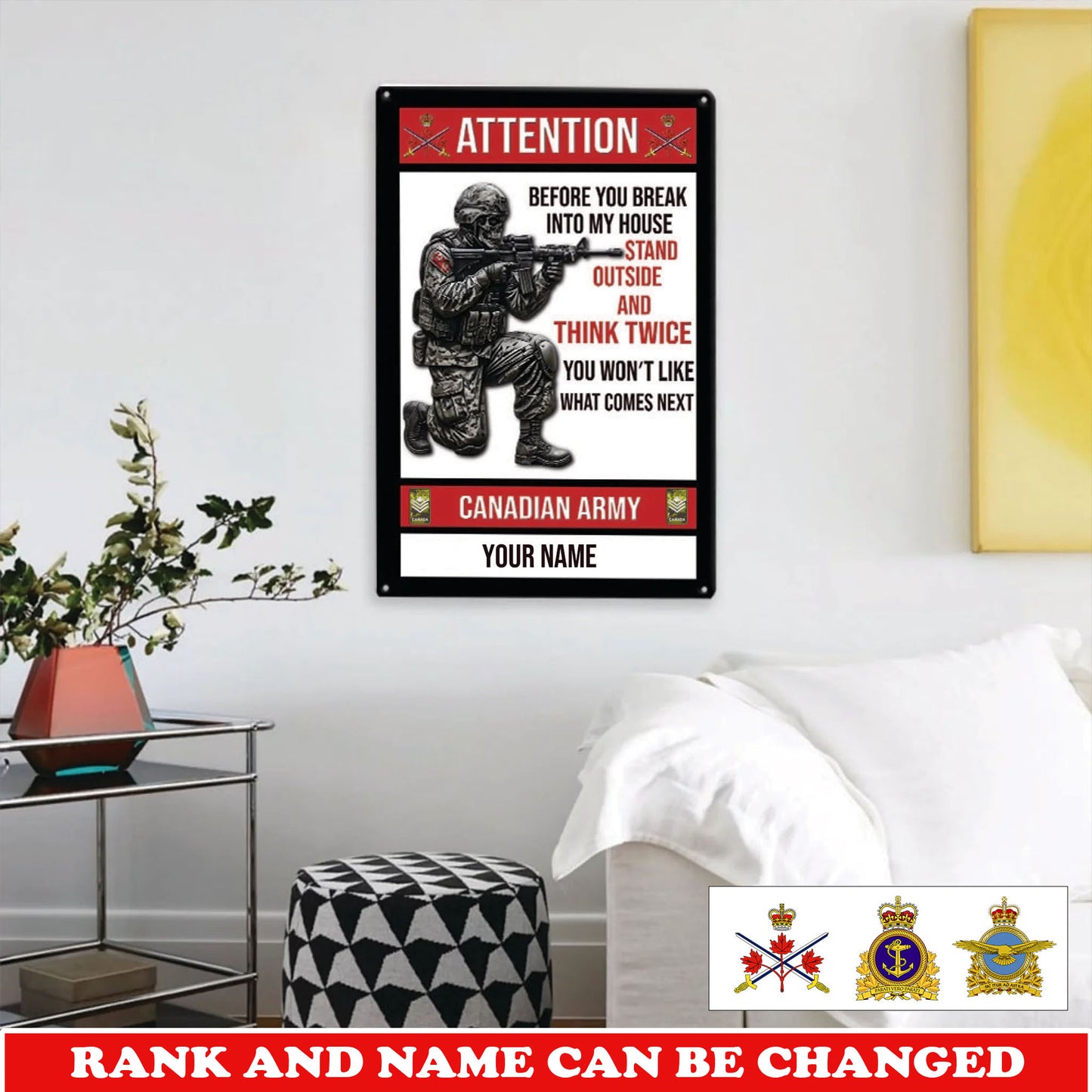 Personalized Canada Soldier/ Veteran Cut Metal Sign - 17759520