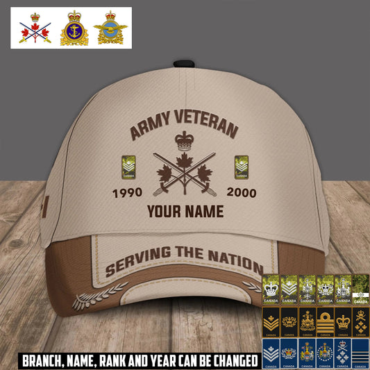 Personalized Name Year & Rank Canada Soldier/Veterans Baseball Cap - 1759968002